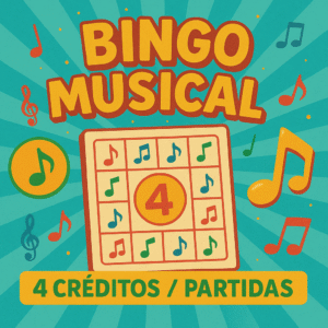Bingo Musical Online – 4 Partidas Personalizadas con Música y Cartones Únicos